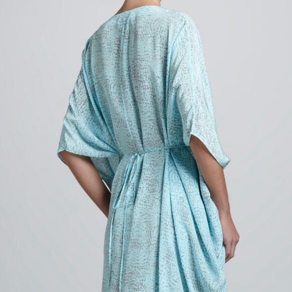 Rachel Zoe Gilles Pleated Caftan Dress Size Small Light Blue - Picture 7 of 7